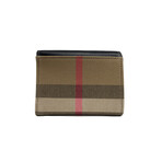 Small Envelope Mix Grained Leather Wallet // Check + Navy Blue