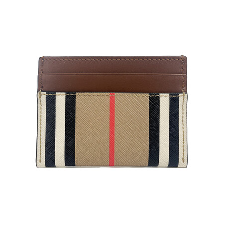 Sandon Canvas Leather Slim Card Case Wallet // Check + Tan