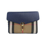 Macken Small Vintage Leather Crossbody Bag // Check + Navy Blue