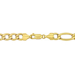 7mm Figaro Chain Necklace and Bracelet Set in 10k Yellow Gold // 24 in & 9 in