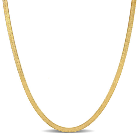 3.5mm Flex Herringbone Chain Necklace in 10k Yellow Gold // 24 in