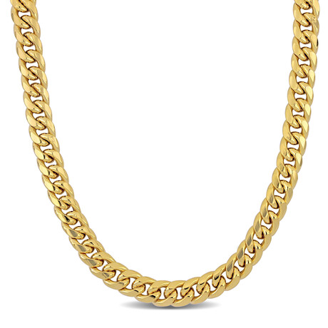 9.25mm Miami Cuban Link Chain Necklace in 10k Yellow Gold // 22 in