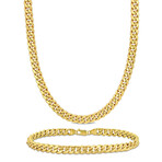 6.6mm Curb Chain Necklace and Bracelet Set 10k Yellow Gold // 20 in & 9 in