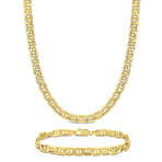 7mm Mariner Link Necklace and Bracelet Set in 10k Yellow Gold // 20 in & 9 in