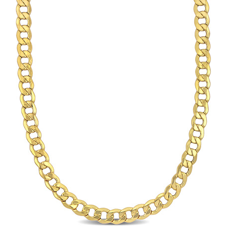 7mm Curb Link Chain Necklace in 10k Yellow Gold // 20 in