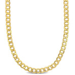 7mm Curb Link Chain Necklace in 10k Yellow Gold // 20 in