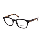 Burberry // Men's // BE2344 3952 Square Optical Glasses // Black Burberry Print + Clear Demo Lenses