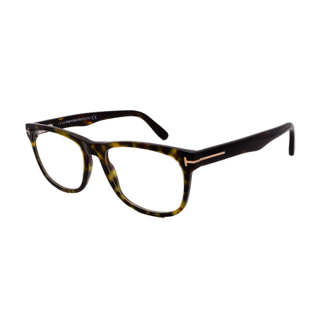 Tom Ford // Men's // FT5662-B/O-052 Square Optical Glasses // Dark Havana + Clear Demo Lenses