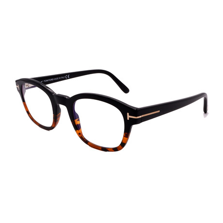 Tom Ford // Men's // FT5808-B/V-005 Square Optical Glasses // Black Havana + Clear Demo Lenses