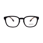 Burberry // Men's // BE2344 3952 Square Optical Glasses // Black Burberry Print + Clear Demo Lenses