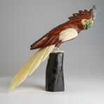 Genuine Polished Hand Carved Bird on a Tree Base // 1.3 lbs