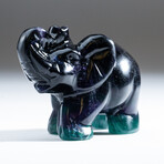 Genuine Purple Rainbow Fluorite Elephant Carving  // 206.7 g