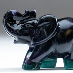 Genuine Purple Rainbow Fluorite Elephant Carving  // 206.7 g