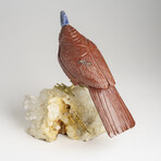 Genuine Polished Hand Carved Bird on a Quartz Crystal Cluster Matrix // 1.4lbs