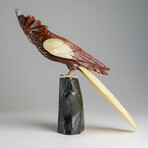 Genuine Polished Hand Carved Bird on a Tree Base // 1.3 lbs