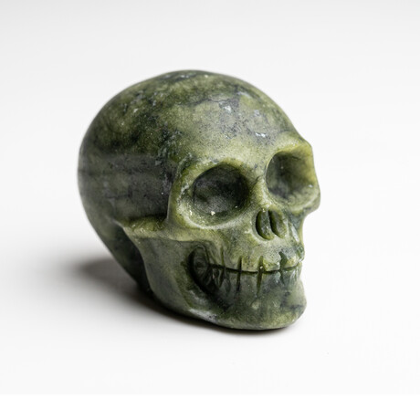 Genuine Polished Jade Skull Carving // 122.1 g