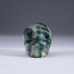 Genuine Polished Green Moss Agate Skull Carving // 114.3 g