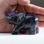 Genuine Purple Rainbow Fluorite Elephant Carving // 193.9 g