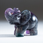 Genuine Purple Rainbow Fluorite Elephant Carving // 193.9 g