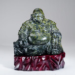 Genuine Polished Hand Carved Nephrite Jade Buddha  // 7 lbs