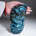 Genuine Polished Labradorite Hand Carved Dragon // 1.6 lbs