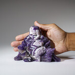 Genuine Polished Chevron Amethyst Buddha Carving // 1.75 lbs