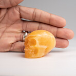 Genuine Polished Orange Calcite Skull Carving // 127.4 g