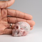 Genuine Polished Pink Opal Skull Carving // 121.9 g