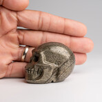 Genuine Polished Pyrite Skull Carving // 208.8 g