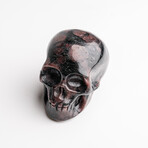 Genuine Polished Garnet and Biotite Skull Carving // 141.1 g