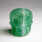 Genuine Polished Green Flourite Skull Carving // 168.6 g