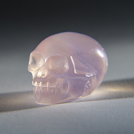 Genuine Polished Rose Quartz Skull Carving // 25 g