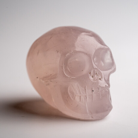 Genuine Polished Rose Quartz Skull Carving // 120 g