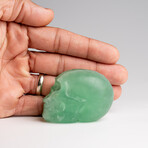 Genuine Polished Green Flourite Skull Carving // 168.6 g