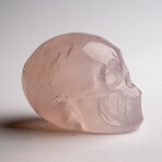 Genuine Polished Rose Quartz Skull Carving // 120 g