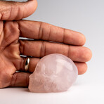 Genuine Polished Rose Quartz Skull Carving // 120 g