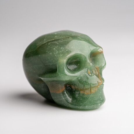 Genuine Polished Green Aventurine Skull Carving // 134.5 g