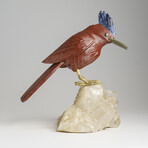 Genuine Polished Hand Carved Bird on a Quartz Crystal Cluster Matrix // 1.4lbs