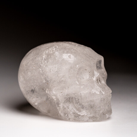 Genuine Polished Clear Quartz Skull Carving // 129.3 g