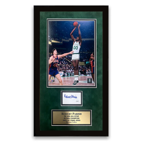 Robert Parish // Boston Celtics // Autographed Cut + Framed