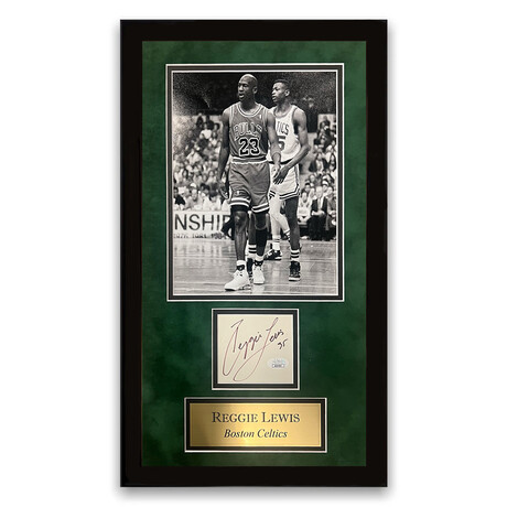 Reggie Lewis // Boston Celtics // Autographed Cut + Framed