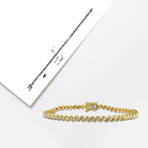 1/2ct TW Diamond S Link Tennis Bracelet // Yellow Plated Sterling Silver // 7.5 in