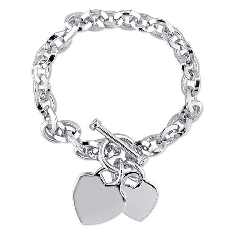 Heart Charm Bracelet // 7.5 in (Sterling Silver)