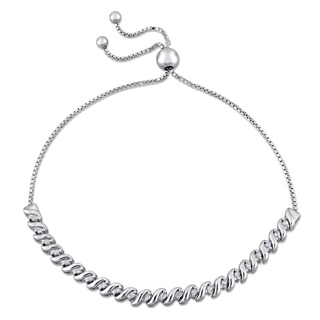 1/4ct TW Diamond Bolo Bracelet // 5-10 in (Sterling Silver)