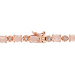 9ct TGW Simulated Morganite & Diamond Accent Tennis Bracelet // Rose Plated Sterling Silver // 7.25 in