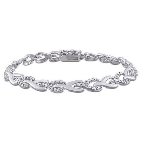 1ct TW Diamond "Y" Link Bracelet // Sterling Silver // 7 in