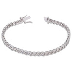 1ct TW Diamond S Link Tennis Bracelet // 7.25 in (Sterling Silver)