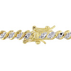 1ct TW Diamond S Link Tennis Bracelet // 7.5 in (Yellow Plated Sterling Silver)