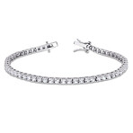 8 1/4ct Created White Sapphire Tennis Bracelet // Sterling Silver // 7 in