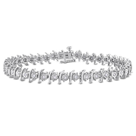 1/2ct TW Diamond Tennis Bracelet // Sterling Silver // 7.25 in